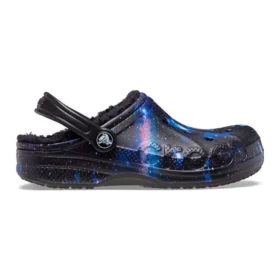 Baya gevoerde Galaxy-Clogs met pluizige bandjes “Black Multi”