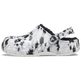 Baya Lined Clog met fleecevoering, unisex, wit-grijze pantoffels “White Grey”