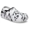 Baya Lined Clog met fleecevoering, unisex, wit-grijze pantoffels “White Grey”