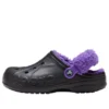 Baya Lined Clog met pluisband “Zwart Paars”