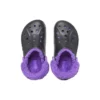 Baya Lined Clog met pluisband “Zwart Paars”