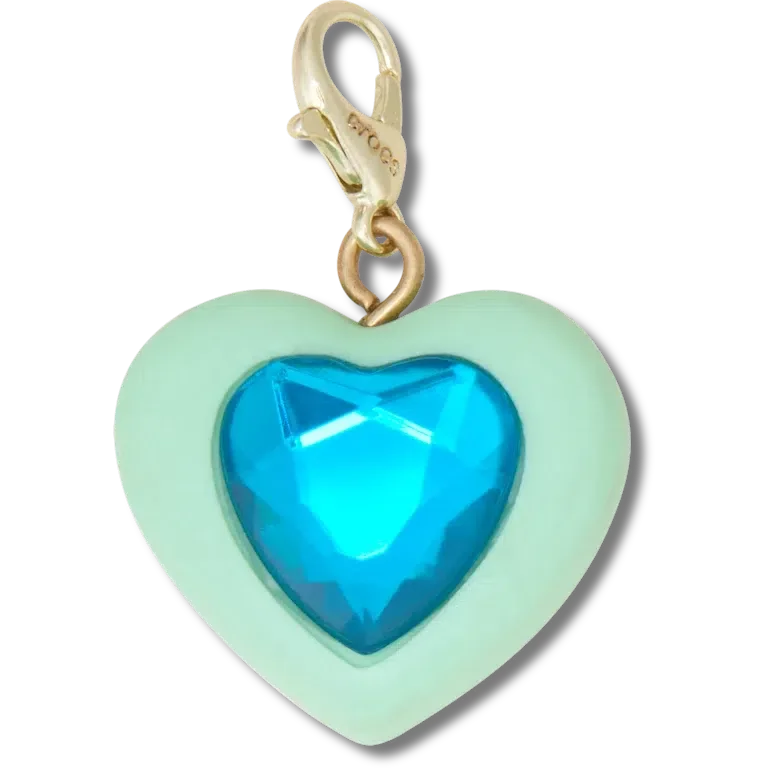 Blauwe hartvormige Sim Gem-bedel Jibbitz-schoenbedel Blauwe hartvormige Sim Gem-bedel Jibbitz-schoenbedel