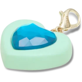 Blauwe hartvormige Sim Gem-bedel Jibbitz-schoenbedel