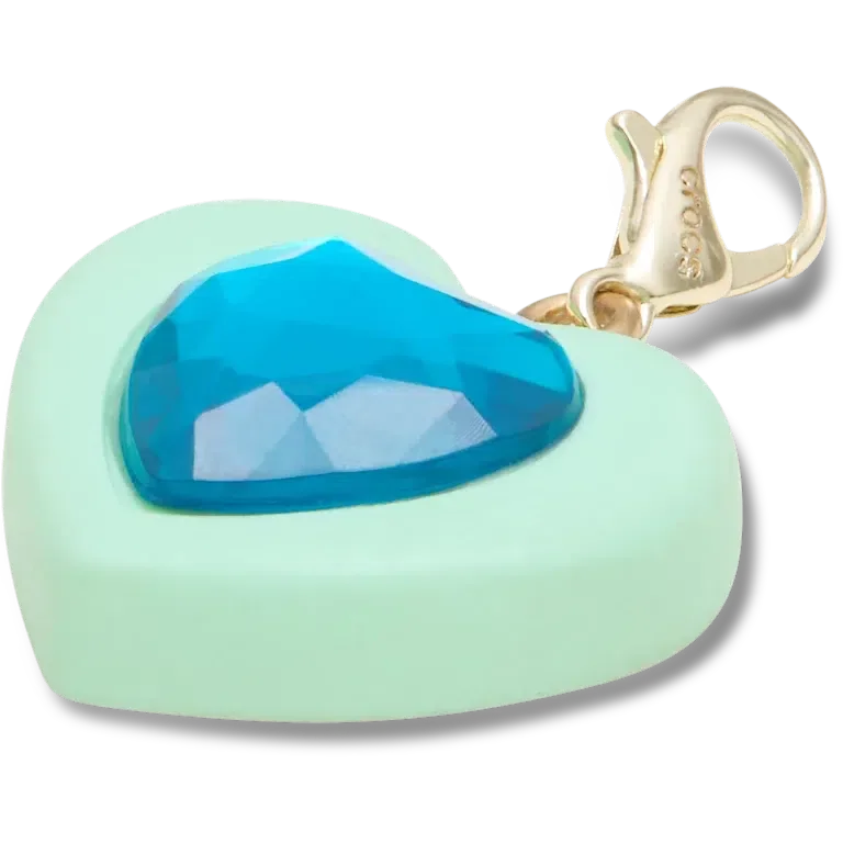 Blauwe hartvormige Sim Gem-bedel Jibbitz-schoenbedel Blauwe hartvormige Sim Gem-bedel Jibbitz-schoenbedel