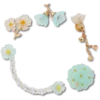 Blauwe sierlijke bloemen Jibbitz bedels, set van 5