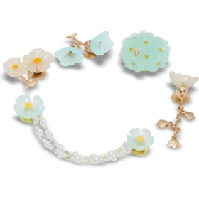 Blauwe sierlijke bloemen Jibbitz bedels, set van 5