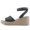 Brooklyn enkelsandalen met sleehak “Black Beige”
