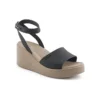 Brooklyn enkelsandalen met sleehak “Black Beige”