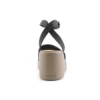 Brooklyn enkelsandalen met sleehak “Black Beige”