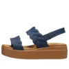 Brooklyn geweven Sandalen met sleehak “Blue Brown”