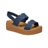 Brooklyn geweven Sandalen met sleehak “Blue Brown”