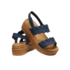 Brooklyn geweven Sandalen met sleehak “Blue Brown”