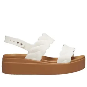 Brooklyn Woven Wedge Sandalen “White Brown”