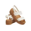 Brooklyn Woven Wedge Sandalen “White Brown”