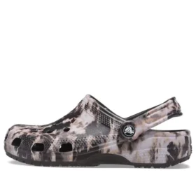 Classic Bleach Dye Clogs “Black White”