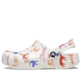 Classic Clog met karakterprint K “White Red Blue”