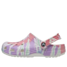 Classic Clog met krokodillenpatroon, Crocs, platte hak, sportieve, kleurrijke blauwe Sandalen