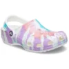 Classic Clog met krokodillenpatroon, Crocs, platte hak, sportieve, kleurrijke blauwe Sandalen