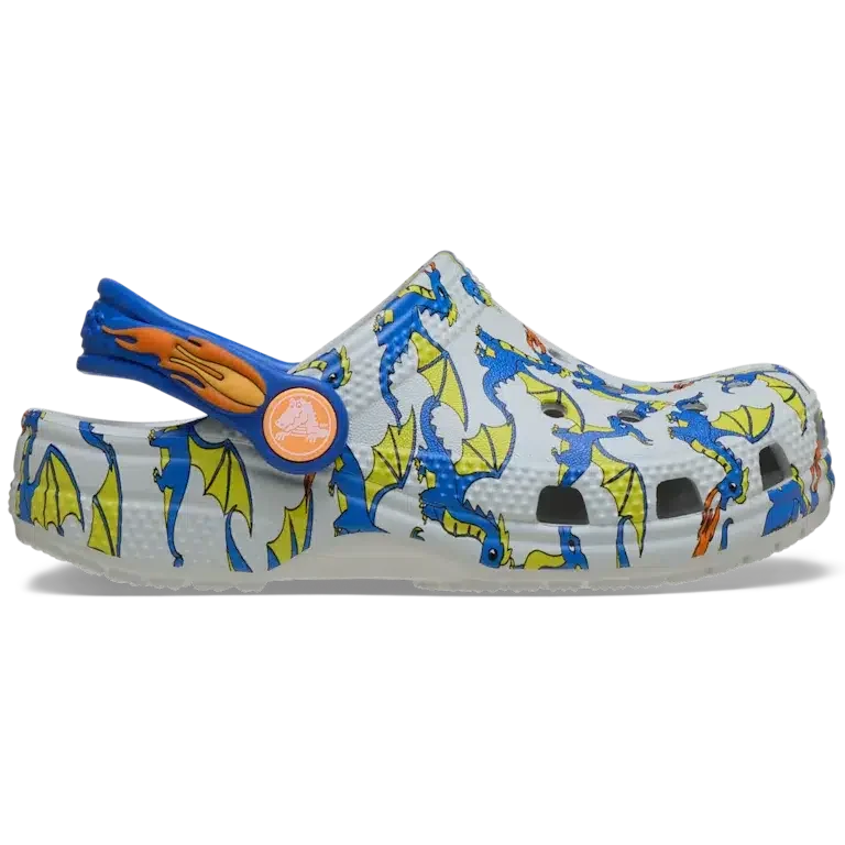 Classic Clog voor peuters met drakenprint Classic Clog voor peuters met drakenprint