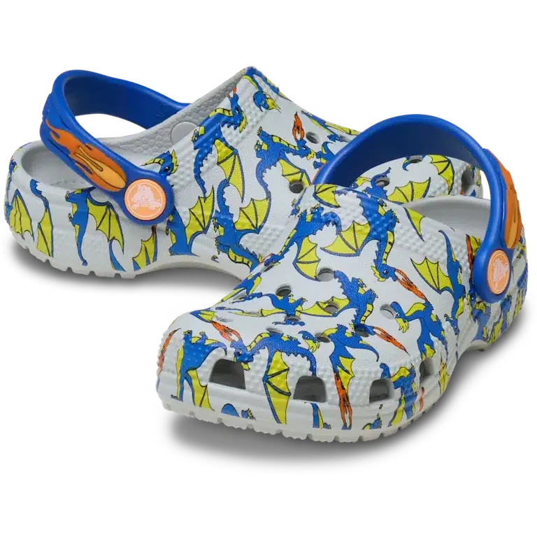 Classic Clog voor peuters met drakenprint Classic Clog voor peuters met drakenprint