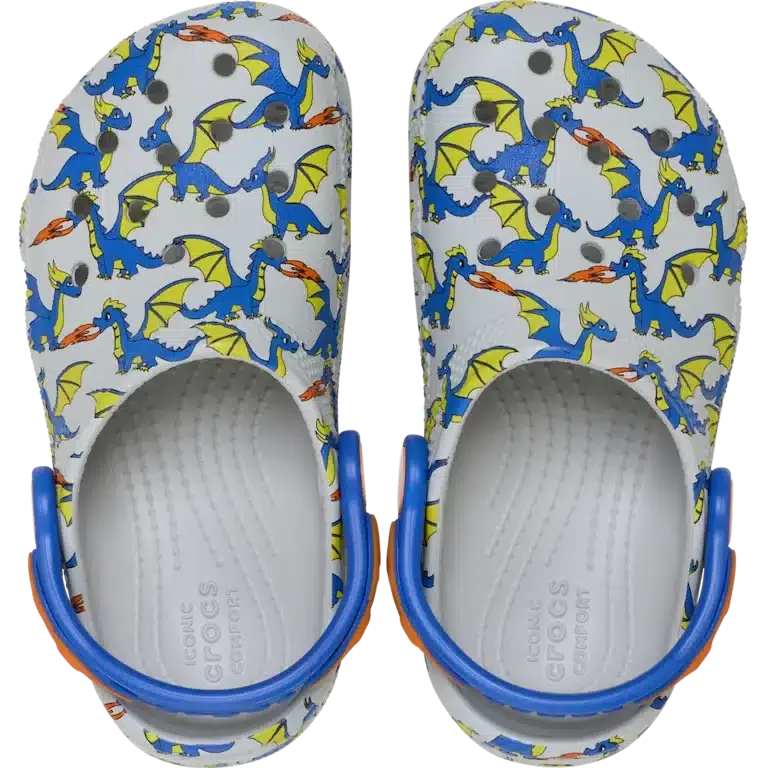 Classic Clog voor peuters met drakenprint Classic Clog voor peuters met drakenprint