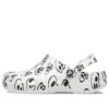 Classic Clogs met schedelprint “White Black”