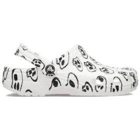 Classic Clogs met schedelprint “White Black”