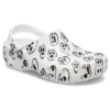 Classic Clogs met schedelprint “White Black”