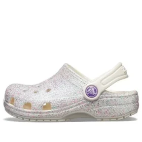 Classic Glitter Clogs “Silver White”