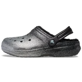 Classic Glitter Lined Clogs “Black Silver”