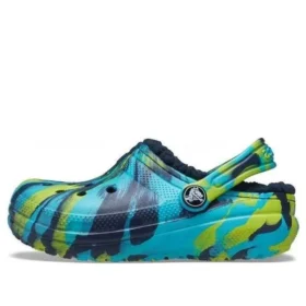 Classic Lined Marbled Clogs “Blue Tie-Dye”
