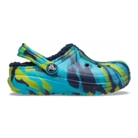 Classic Lined Marbled Clogs “Blue Tie-Dye”