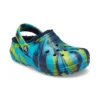 Classic Lined Marbled Clogs “Blue Tie-Dye”