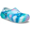 Classic Lined Solarized Clog “White Blue Aqua”