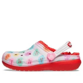Classic Lined Sweethearts Clogs met verhoogde zool “Rood Wit”