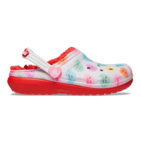 Classic Lined Sweethearts Clogs met verhoogde zool “Rood Wit”