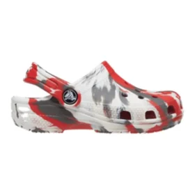 Classic Marbled Clogs “White Red Grey”