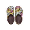 Classic Retro Floral Clogs “Geel-Roze”