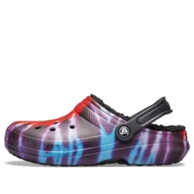 Classic Tie-Dye Stay Warm Cozy Crocs sportpantoffels unisex paars rood