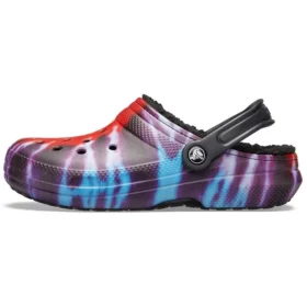 Classic Tie-Dye Stay Warm Cozy Crocs sportpantoffels unisex paars rood