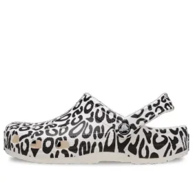 Classic Warped Logo Clogs “White Black”