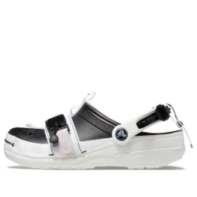 Classic Zip Tie Buckle Clogs “Black White”