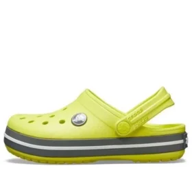 Clogs met ronde neus en Crocband-uitsparing “Geel Grijs”