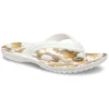 Crocband bedrukte Teenslippers “White Tan”