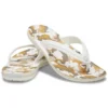 Crocband bedrukte Teenslippers “White Tan”