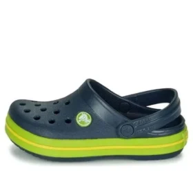 Crocband Clog met uitsparingen en ronde neus “Navy Green”