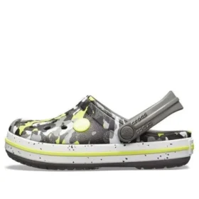 Crocband Clogs met camouflageprint “Grey Black Yellow”