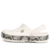 Crocband Clogs met slangenprint “Wit Zwart”