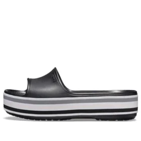 Crocband Platform-slippers “Black Grey White”