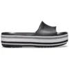 Crocband Platform-slippers “Black Grey White”
